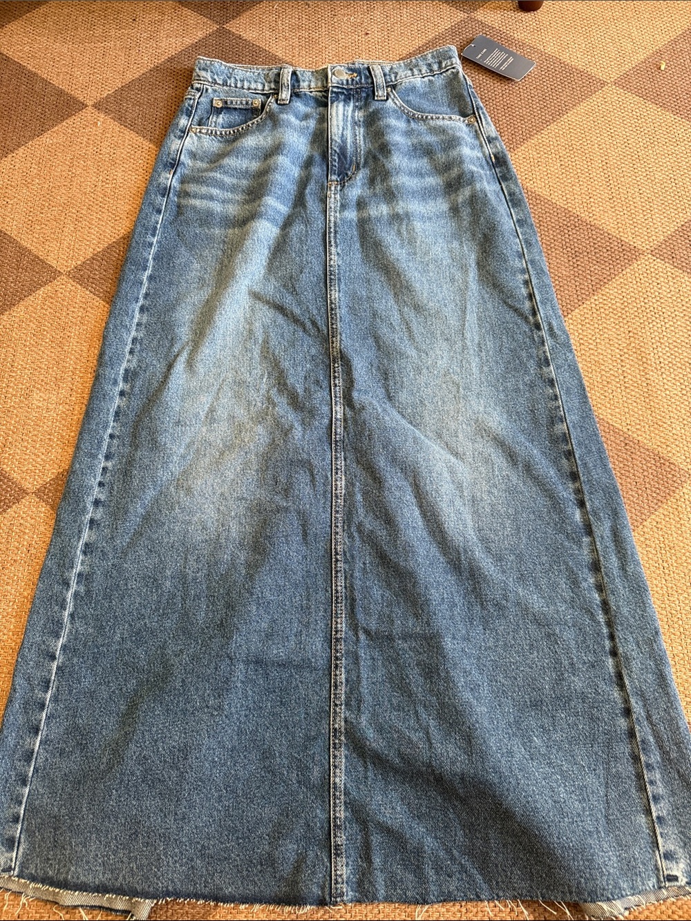 Universal Thread Blue Denim Maxi Skirt - Flared A-Line